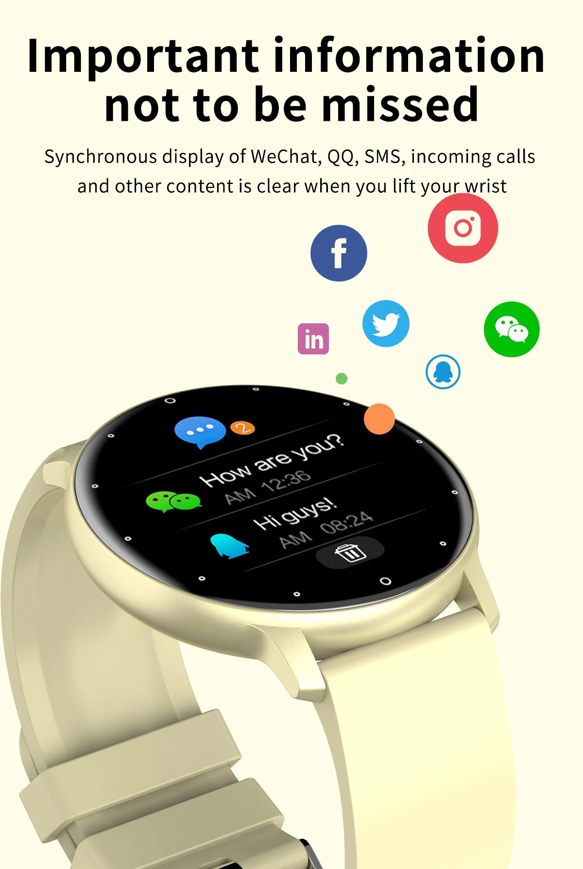 NexWatch LIGE Sport - Montre Connectée Femme Étanche avec Météo en Temps Réel