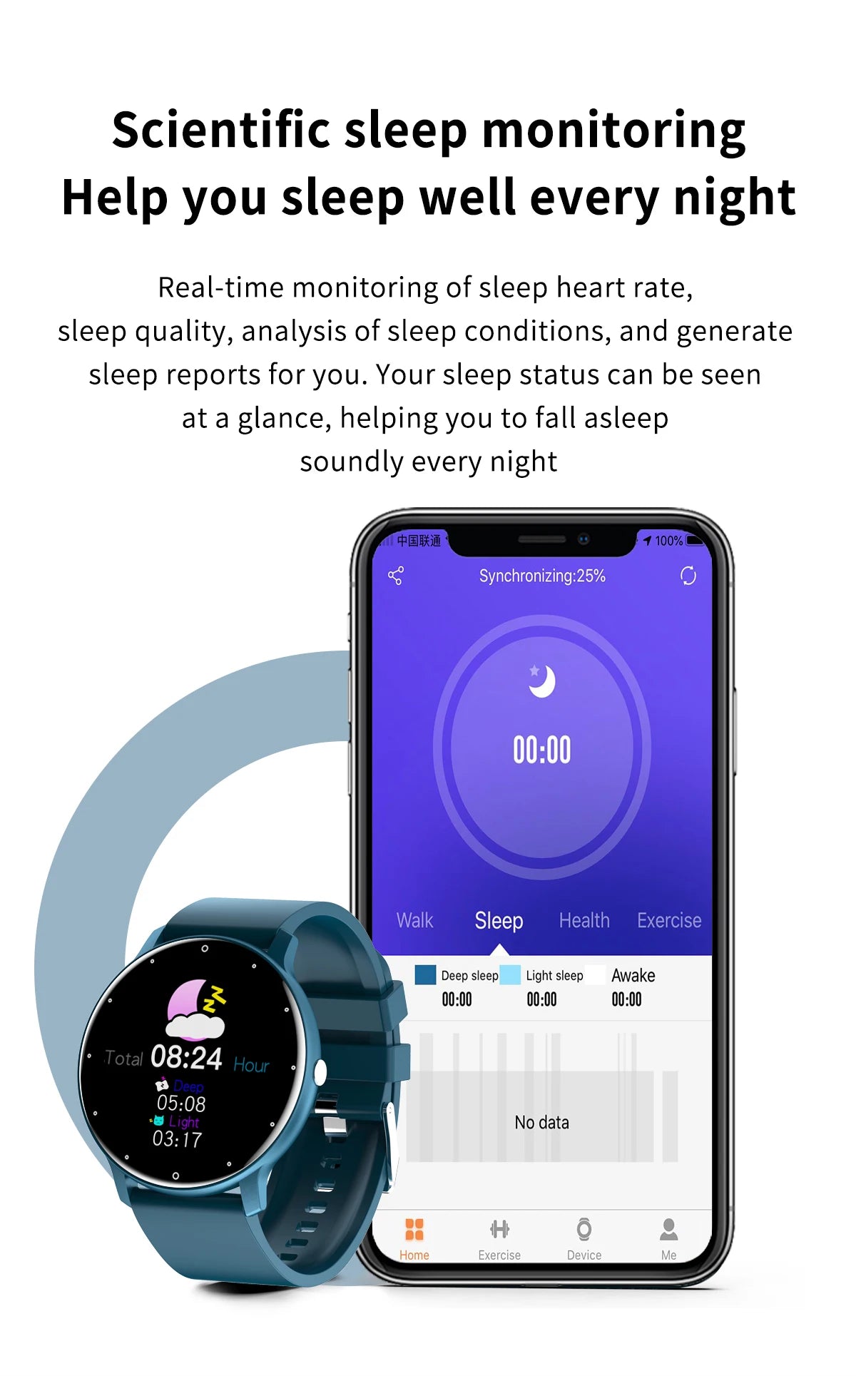 NexWatch LIGE Sport - Montre Connectée Femme Étanche avec Météo en Temps Réel