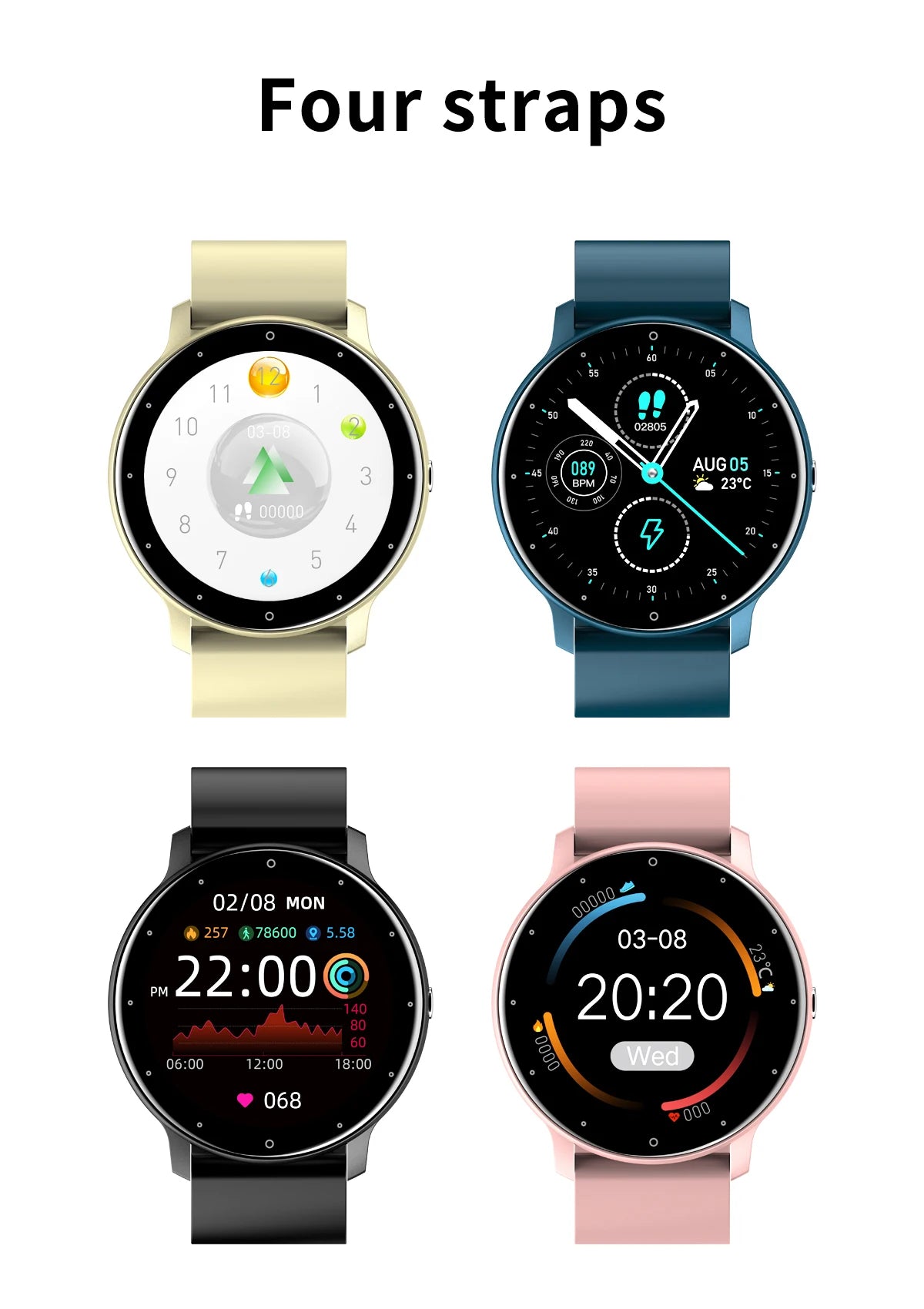 NexWatch LIGE Sport - Montre Connectée Femme Étanche avec Météo en Temps Réel