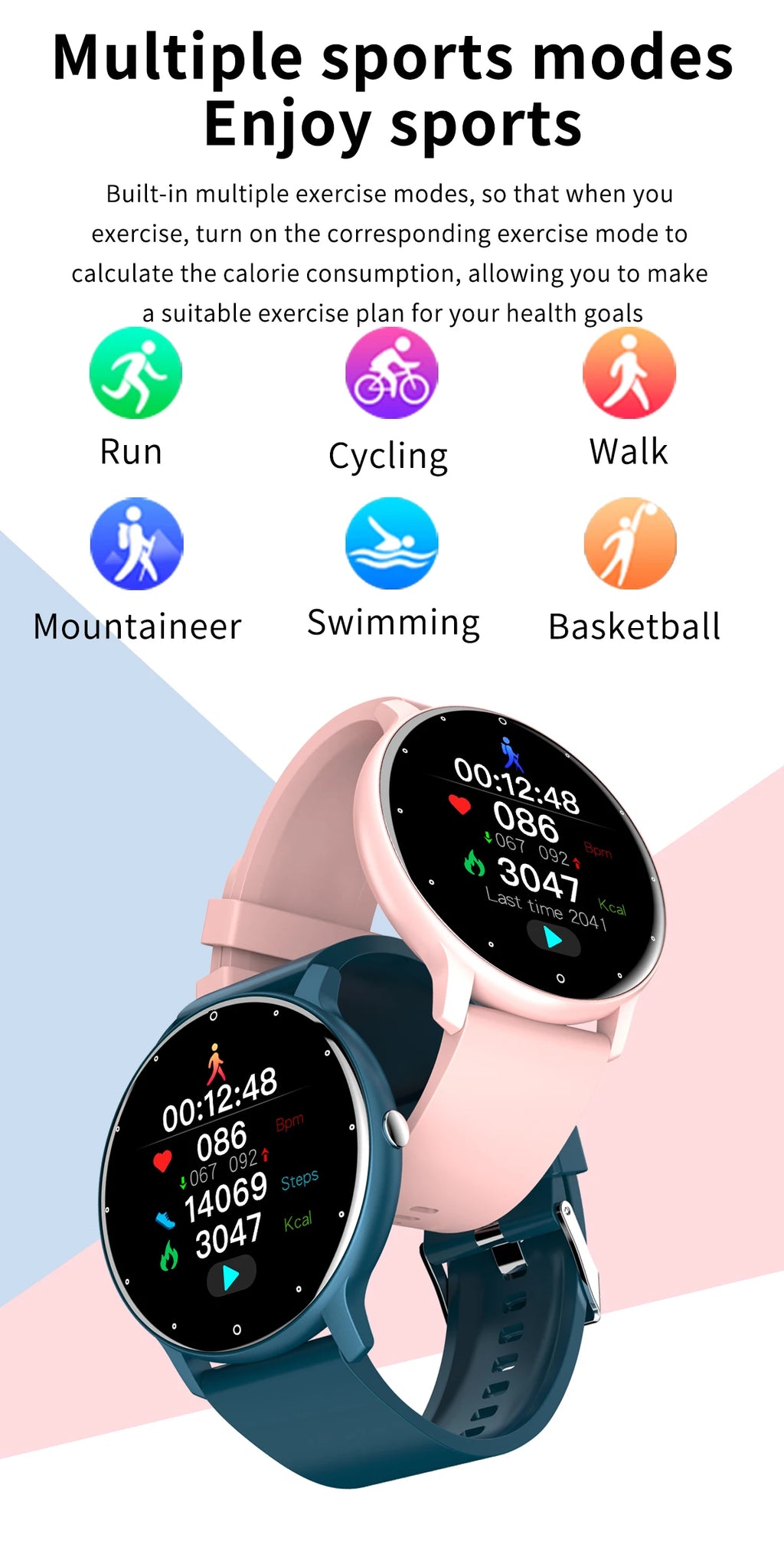 NexWatch LIGE Sport - Montre Connectée Femme Étanche avec Météo en Temps Réel