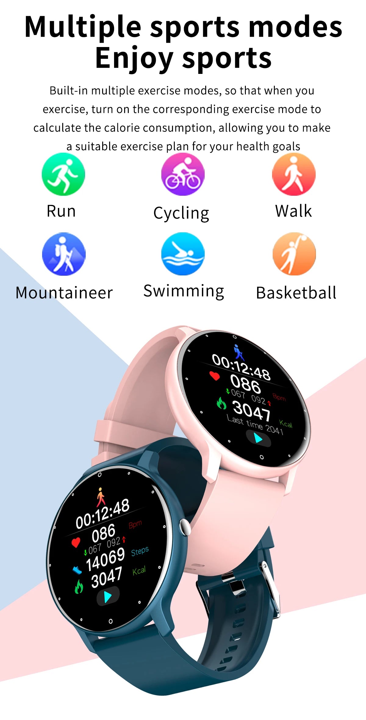 NexWatch LIGE Sport - Montre Connectée Femme Étanche avec Météo en Temps Réel