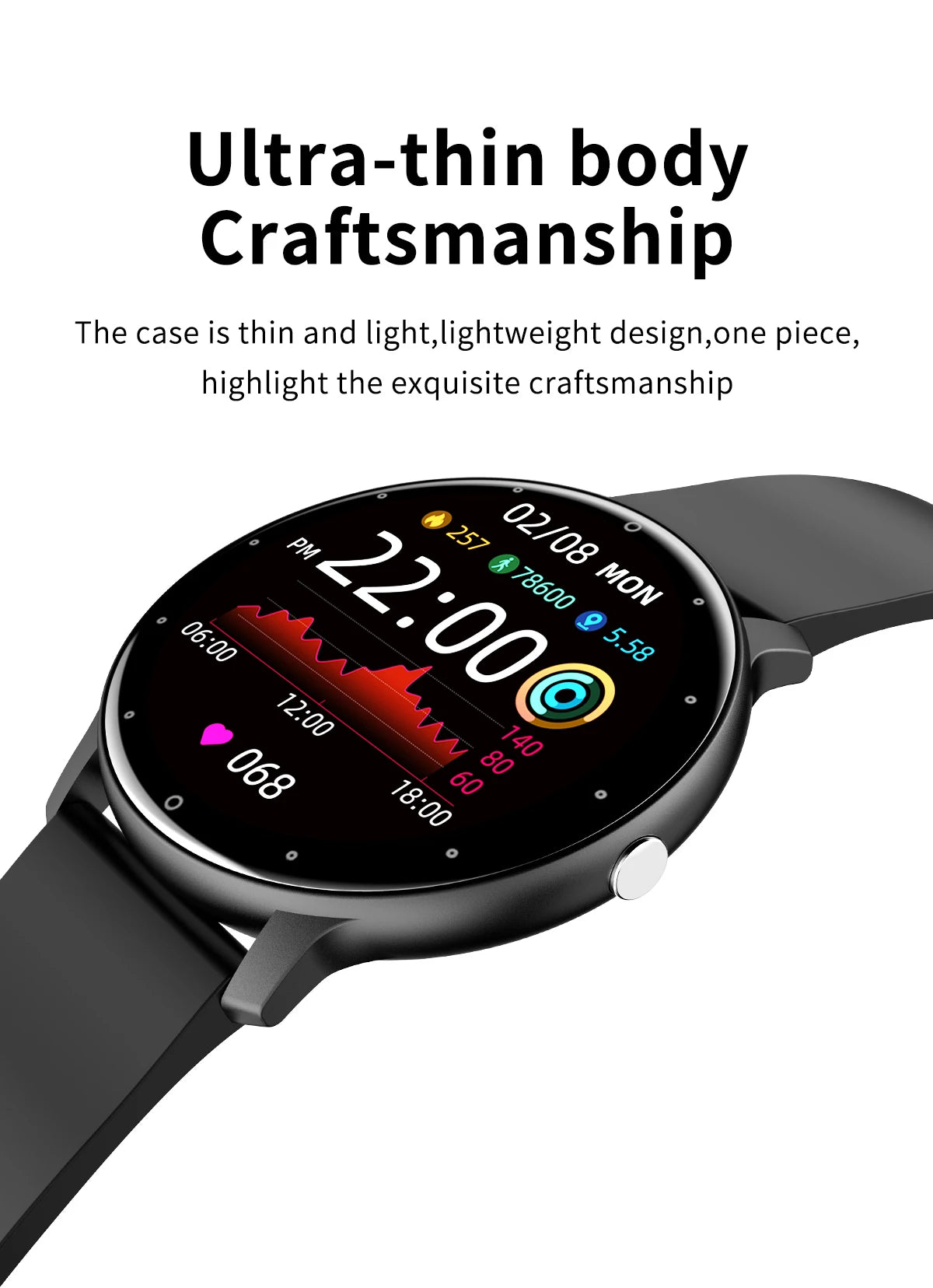 NexWatch LIGE Sport - Montre Connectée Femme Étanche avec Météo en Temps Réel