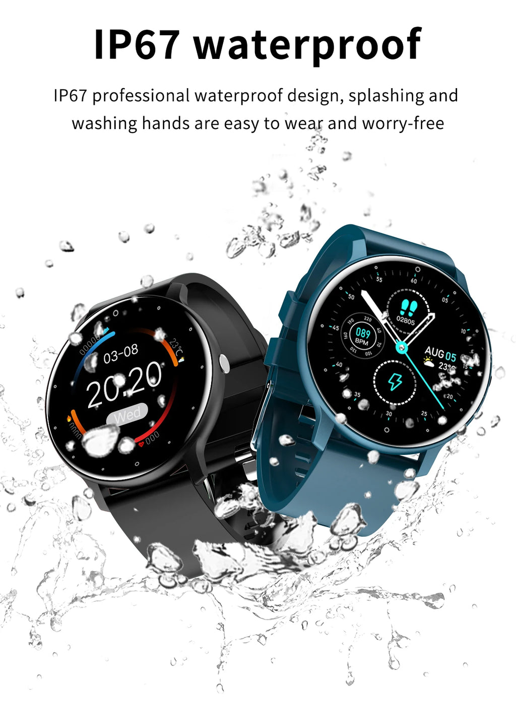 NexWatch LIGE Sport - Montre Connectée Femme Étanche avec Météo en Temps Réel