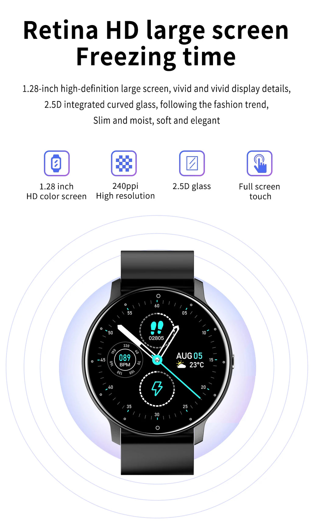 NexWatch LIGE Sport - Montre Connectée Femme Étanche avec Météo en Temps Réel