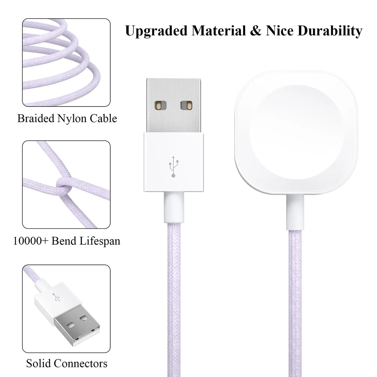 Câble de Charge Nylon USB-C NexWatch - Apple Watch Série 2 à 9 & Ultra