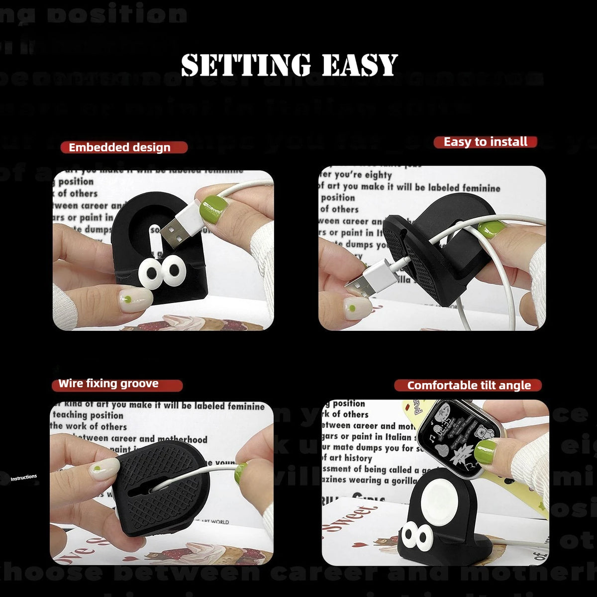 Support de Charge Silicone NexWatch - Mode Chevet Apple Watch