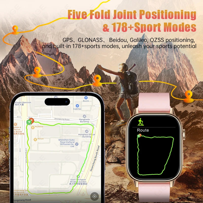 NexWatch LIGE 2026 - Montre Connectée GPS Écran HD 2,01" IP68 Appels Bluetooth