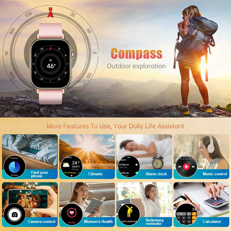 NexWatch LIGE 2026 - Montre Connectée GPS Écran HD 2,01" IP68 Appels Bluetooth