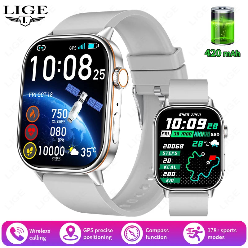 NexWatch LIGE 2026 - Montre Connectée GPS Écran HD 2,01" IP68 Appels Bluetooth
