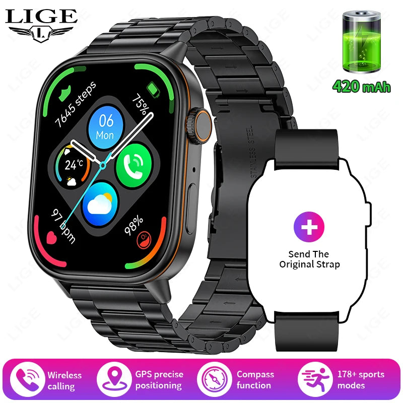 NexWatch LIGE 2026 - Montre Connectée GPS Écran HD 2,01" IP68 Appels Bluetooth