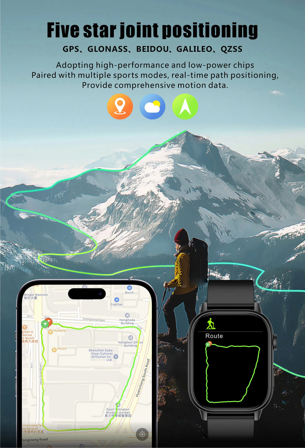 NexWatch LIGE 2026 - Montre Connectée GPS Écran HD 2,01" IP68 Appels Bluetooth