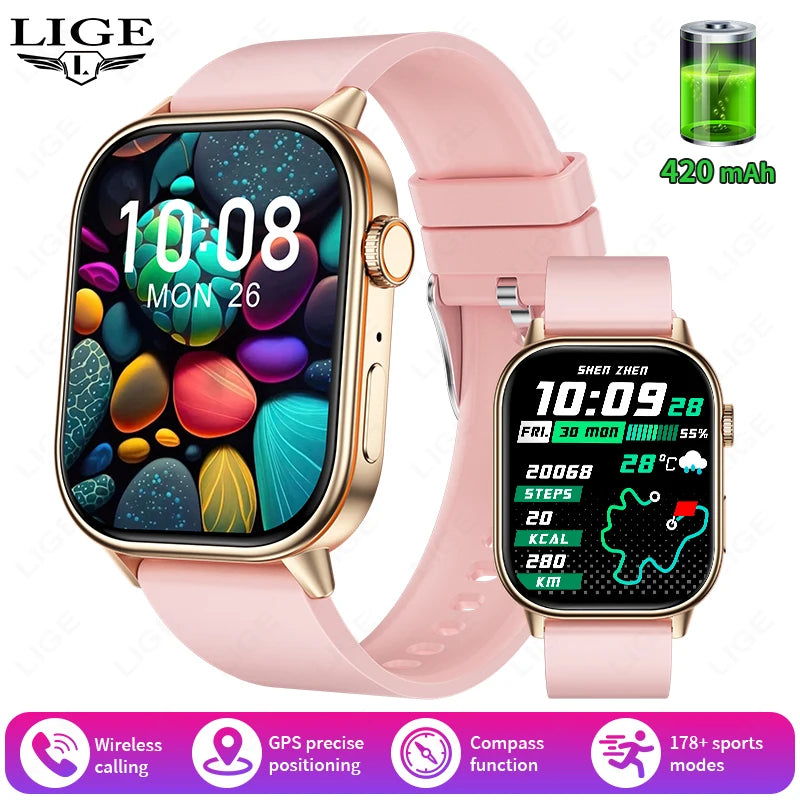 NexWatch LIGE 2026 - Montre Connectée GPS Écran HD 2,01" IP68 Appels Bluetooth