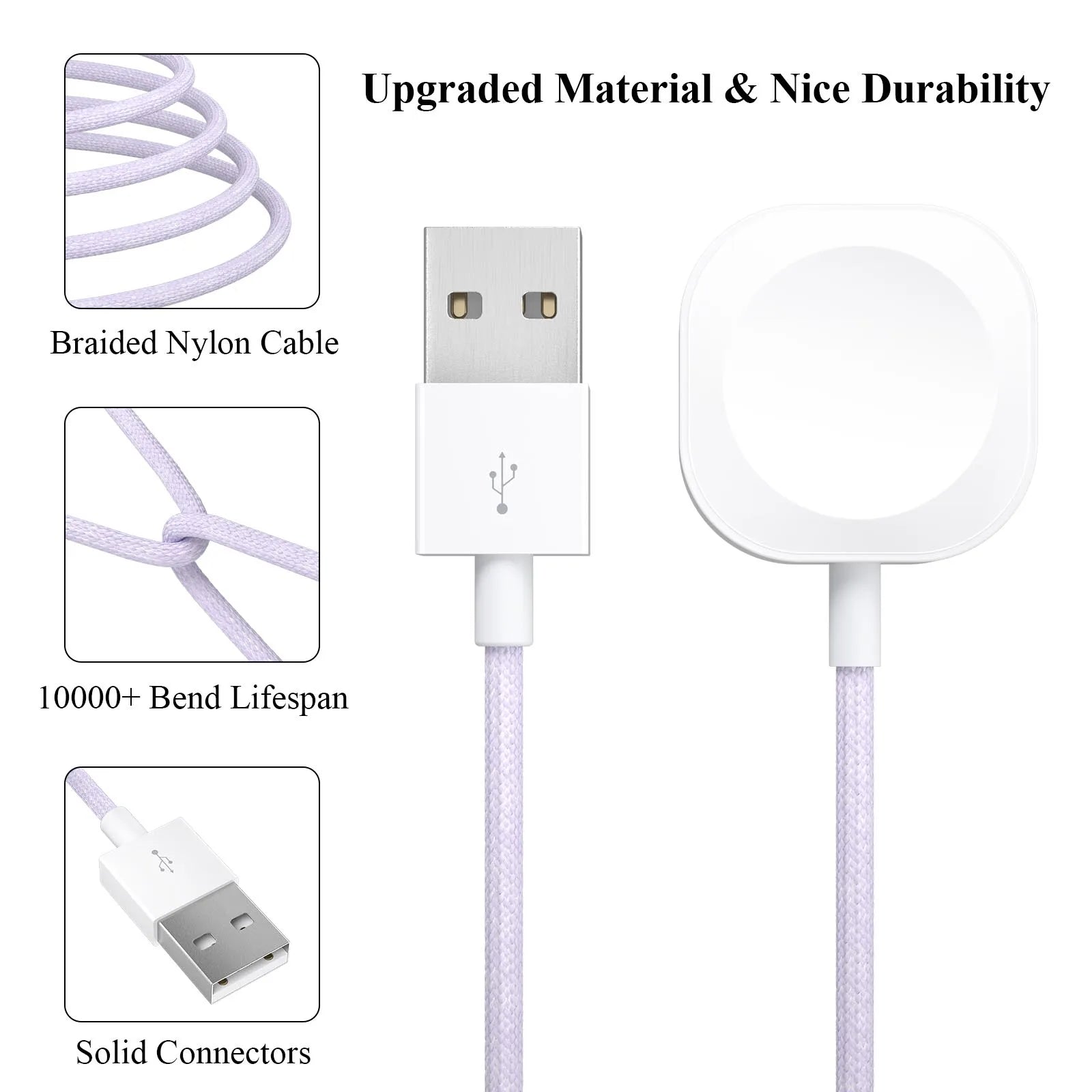Câble de Charge Nylon USB-C NexWatch - Apple Watch Série 2 à 9 & Ultra