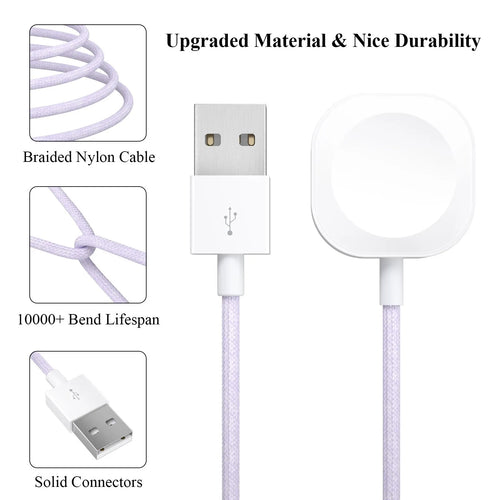 Câble de Charge Nylon NexWatch - Toutes Apple Watch, USB-C ou USB-A