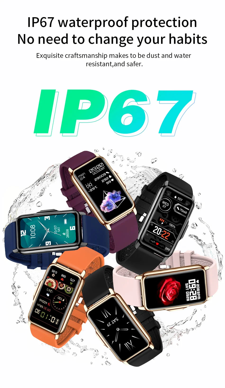 NexWatch Slim - Montre Connectée Ultra-Fine Étanche 20+ Modes Sport