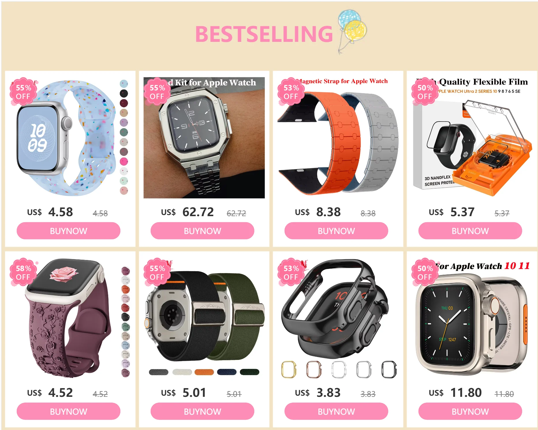 Support de Charge Silicone NexWatch - Apple Watch Série 2 à 11