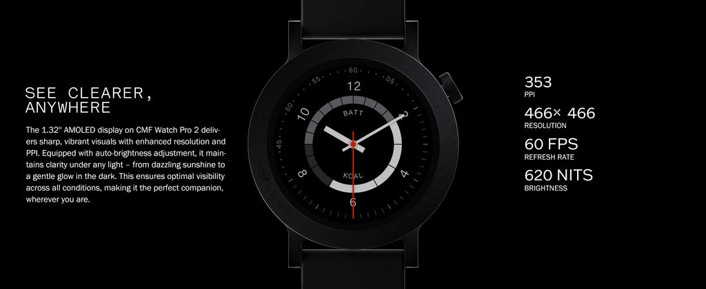 CMF Watch Pro 2 - Montre Connectée AMOLED 1,32" GPS Bluetooth 5.3