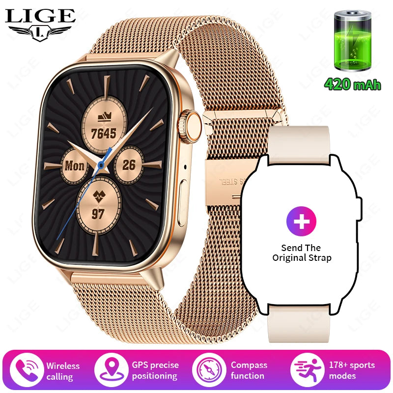 NexWatch LIGE 2026 - Montre Connectée GPS Écran HD 2,01" IP68 Appels Bluetooth