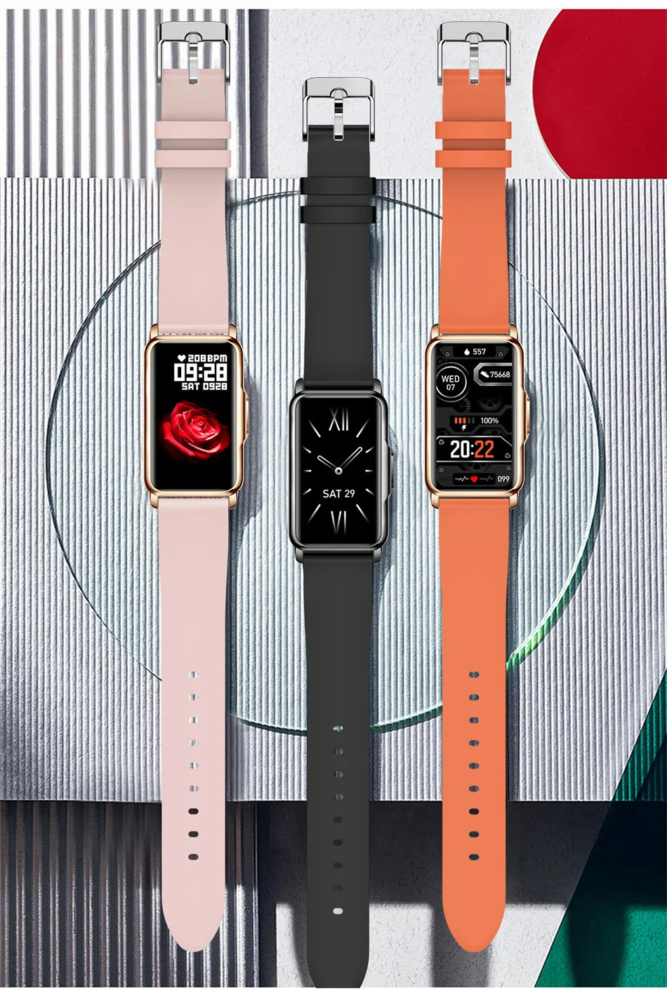 NexWatch Slim - Montre Connectée Ultra-Fine Étanche 20+ Modes Sport