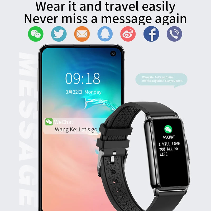 NexWatch Slim - Montre Connectée Ultra-Fine Étanche 20+ Modes Sport