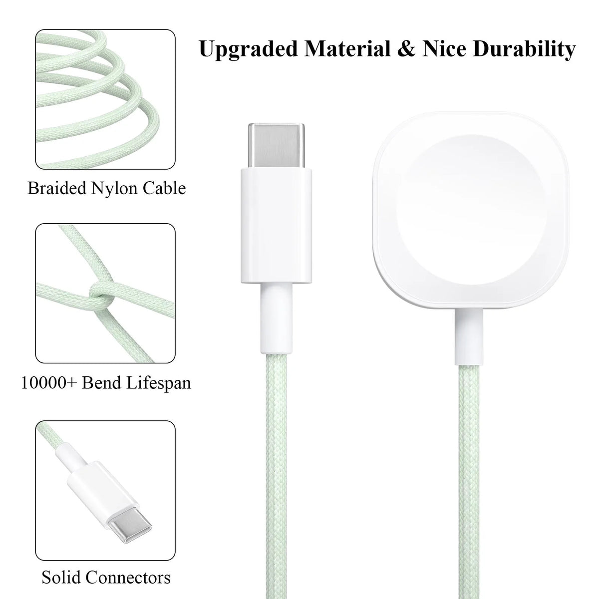 Câble de Charge Nylon USB-C NexWatch - Apple Watch Série 2 à 9 & Ultra