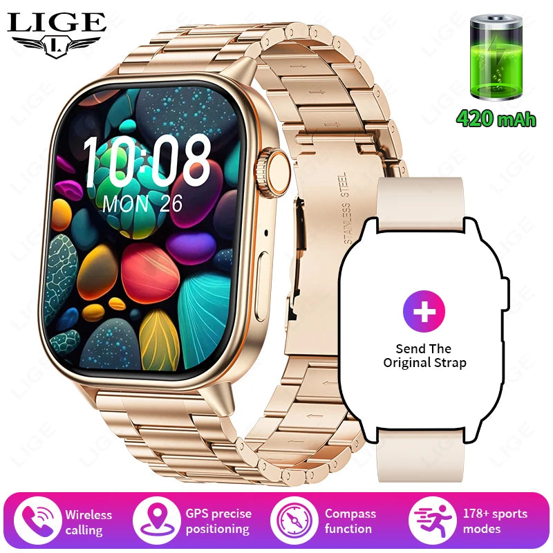 NexWatch LIGE 2026 - Montre Connectée GPS Écran HD 2,01" IP68 Appels Bluetooth