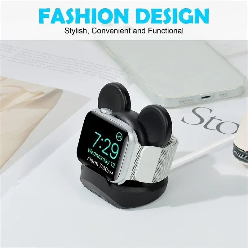Station de Charge Silicone NexWatch - Apple Watch Série 2 à 10 & Ultra