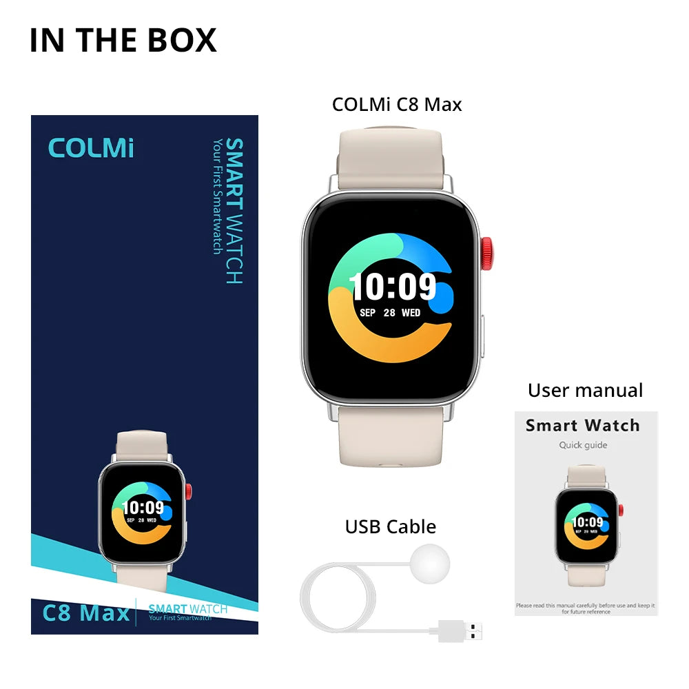 NexWatch C8 Max - Montre Connectée 1,93" HD Appels Bluetooth & Suivi Santé