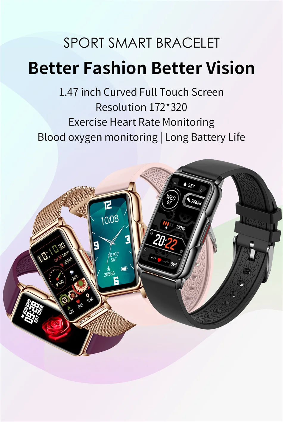 NexWatch Slim - Montre Connectée Ultra-Fine Étanche 20+ Modes Sport