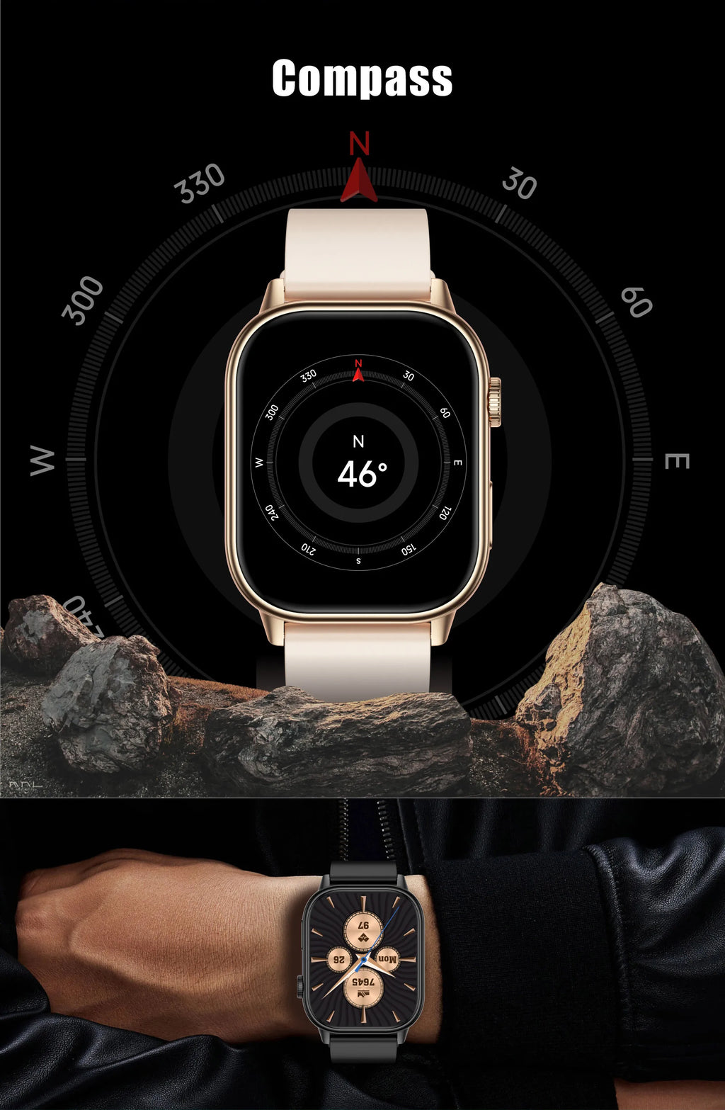 NexWatch LIGE 2026 - Montre Connectée GPS Écran HD 2,01" IP68 Appels Bluetooth