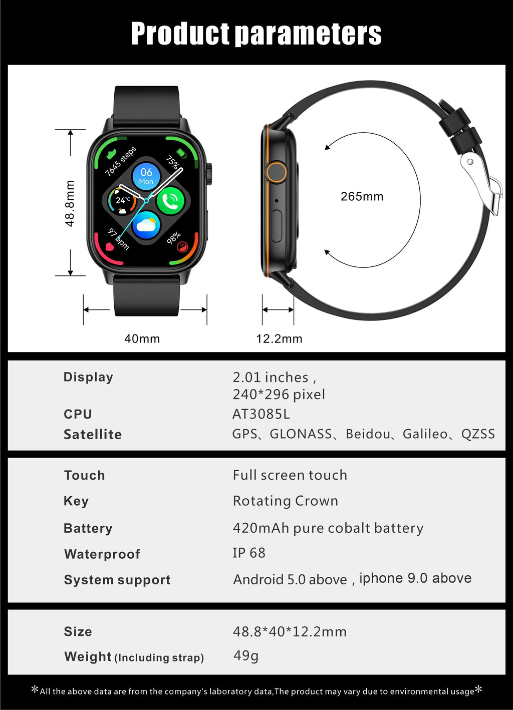 NexWatch LIGE 2026 - Montre Connectée GPS Écran HD 2,01" IP68 Appels Bluetooth