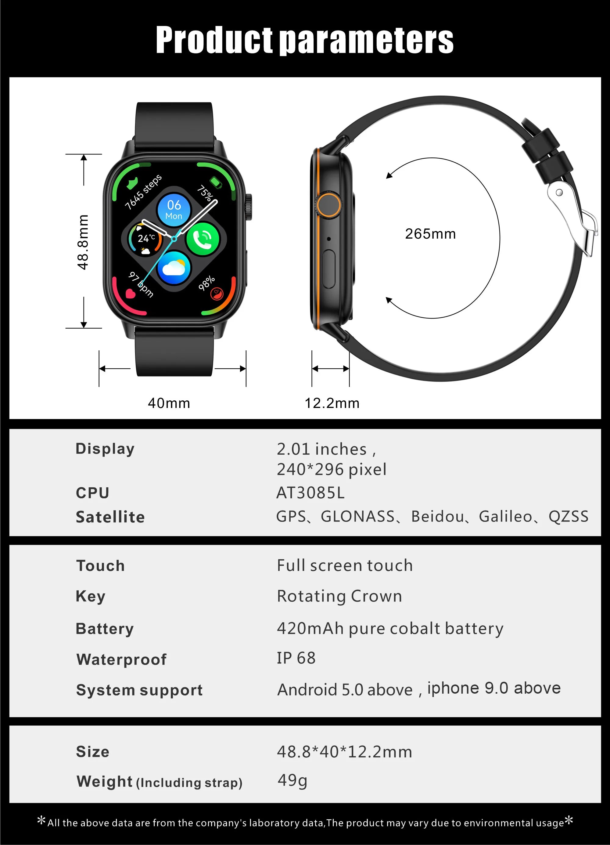 NexWatch LIGE 2026 - Montre Connectée GPS Écran HD 2,01" IP68 Appels Bluetooth