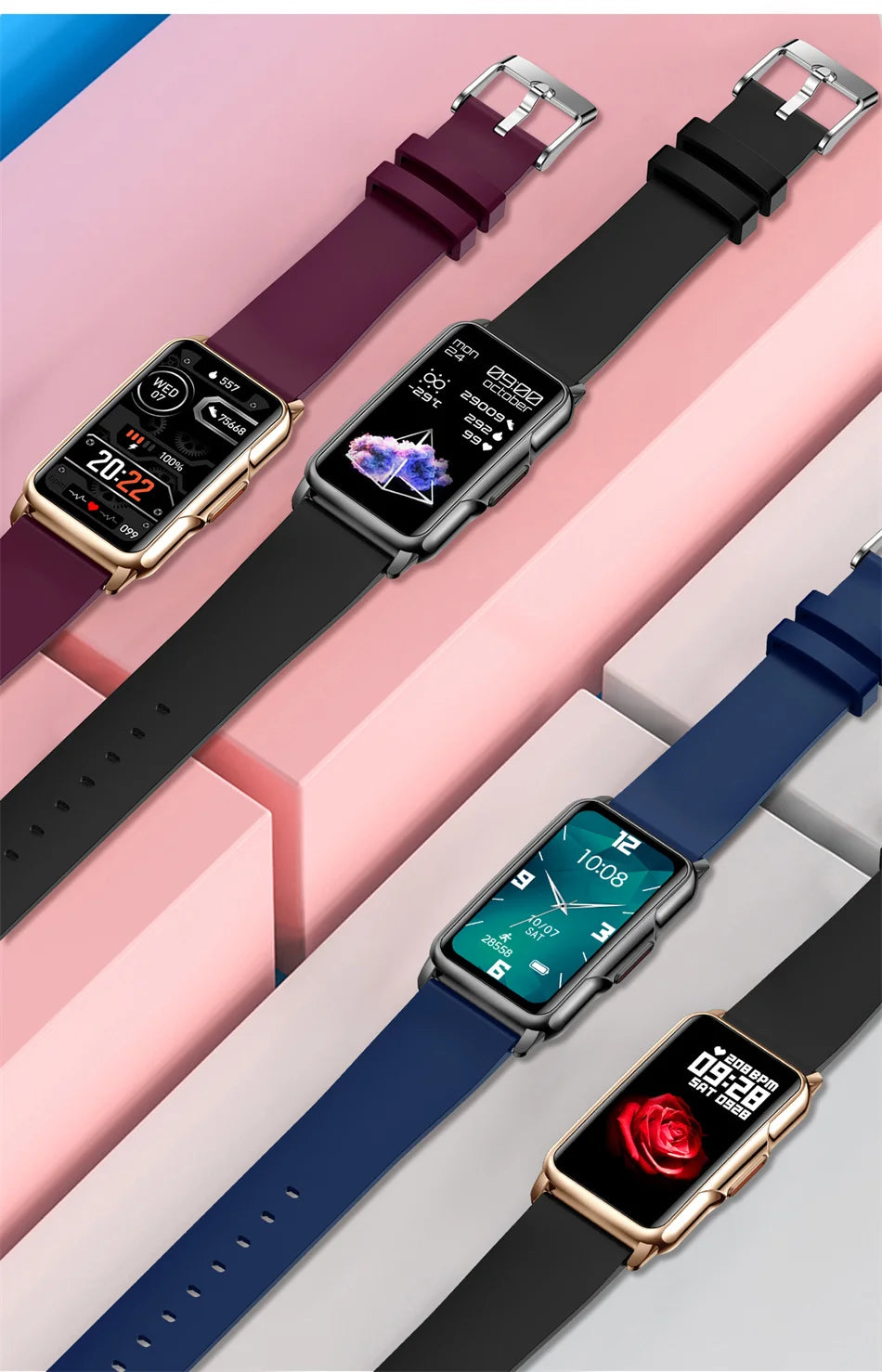 NexWatch Slim - Montre Connectée Ultra-Fine Étanche 20+ Modes Sport