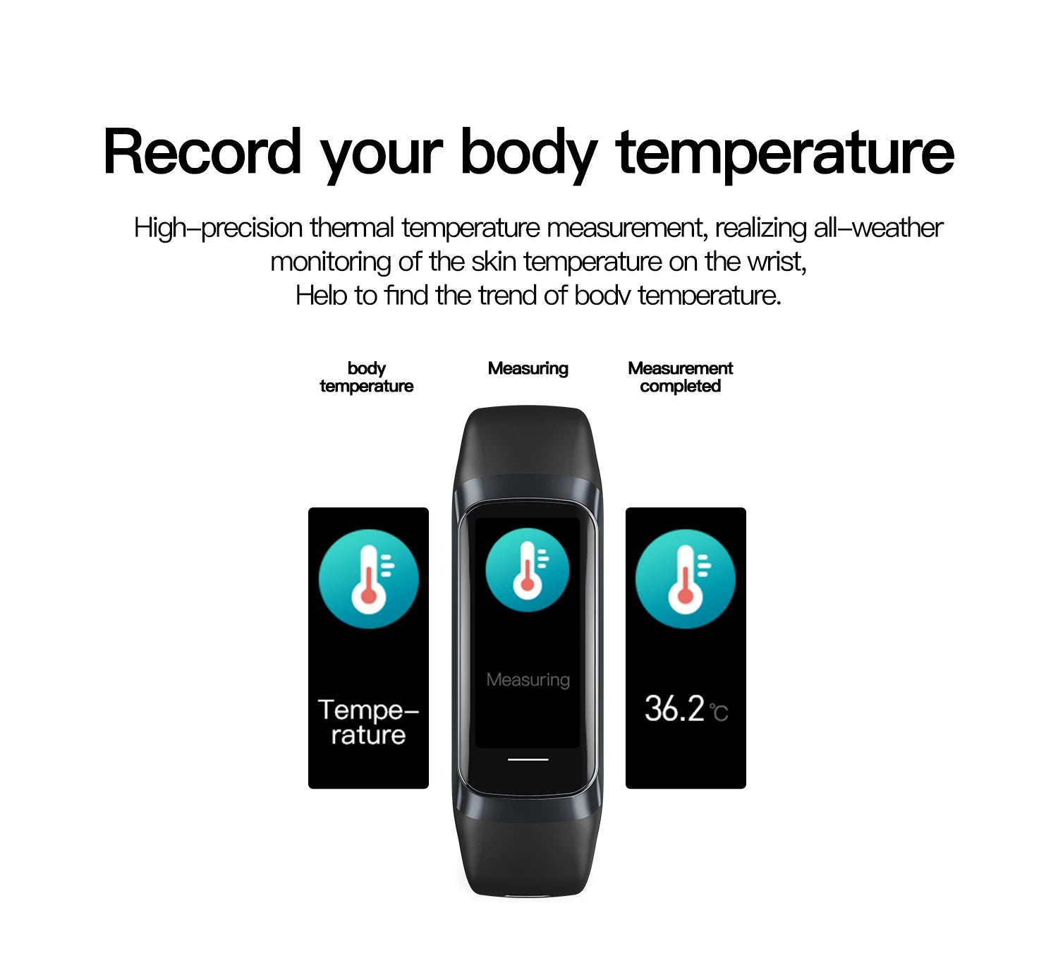 NexWatch C60 AMOLED - Montre Connectée Température Corporelle & Sport 3ATM