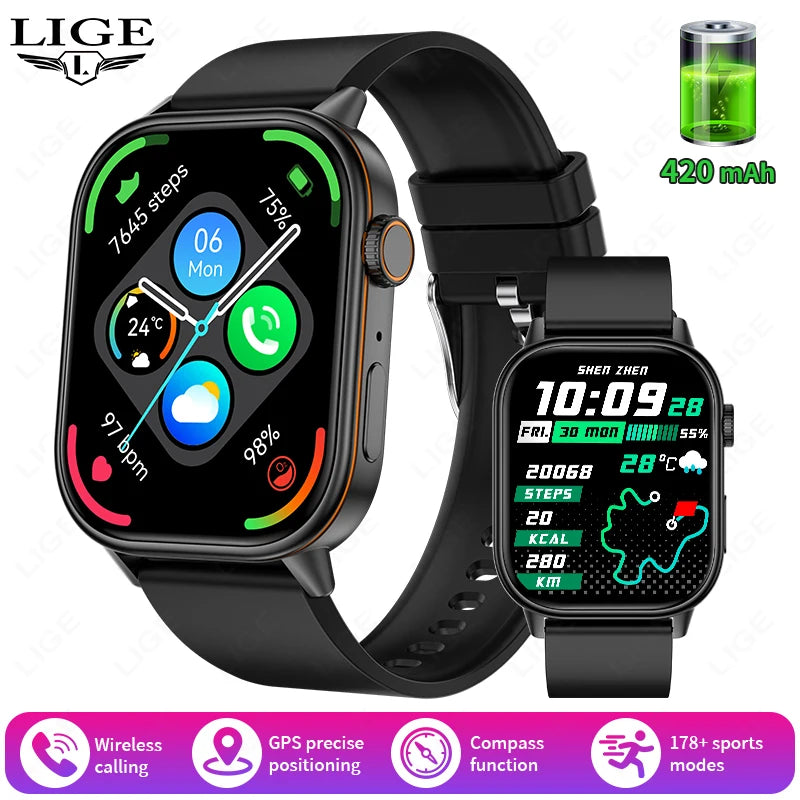 NexWatch LIGE 2026 - Montre Connectée GPS Écran HD 2,01" IP68 Appels Bluetooth