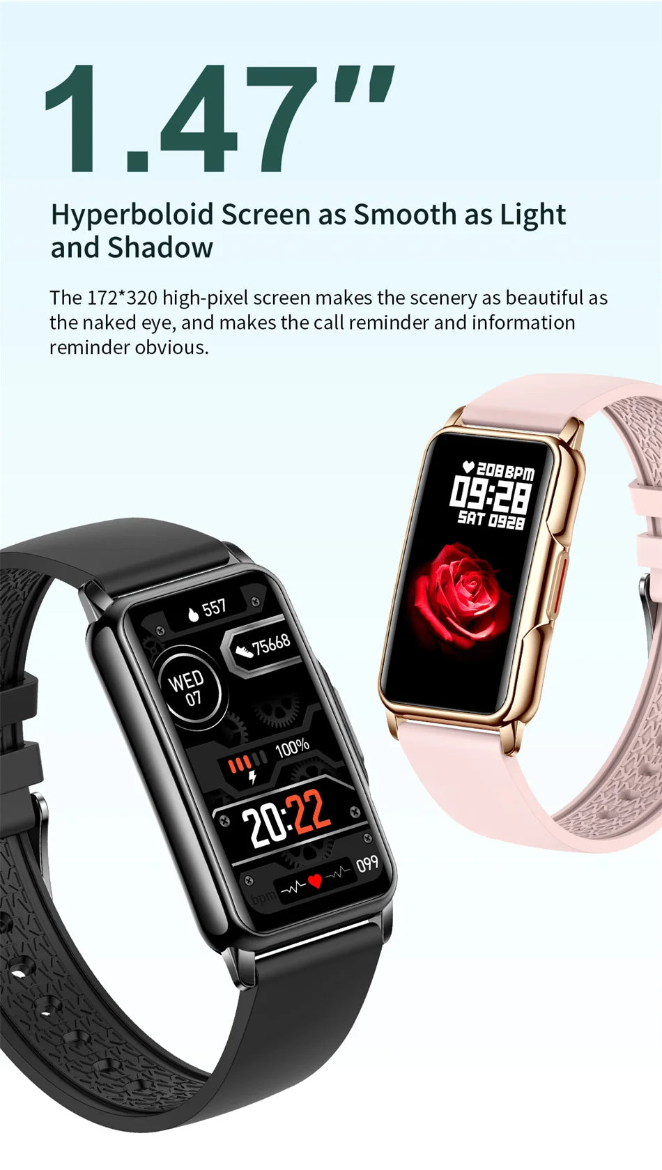 NexWatch Slim - Montre Connectée Ultra-Fine Étanche 20+ Modes Sport
