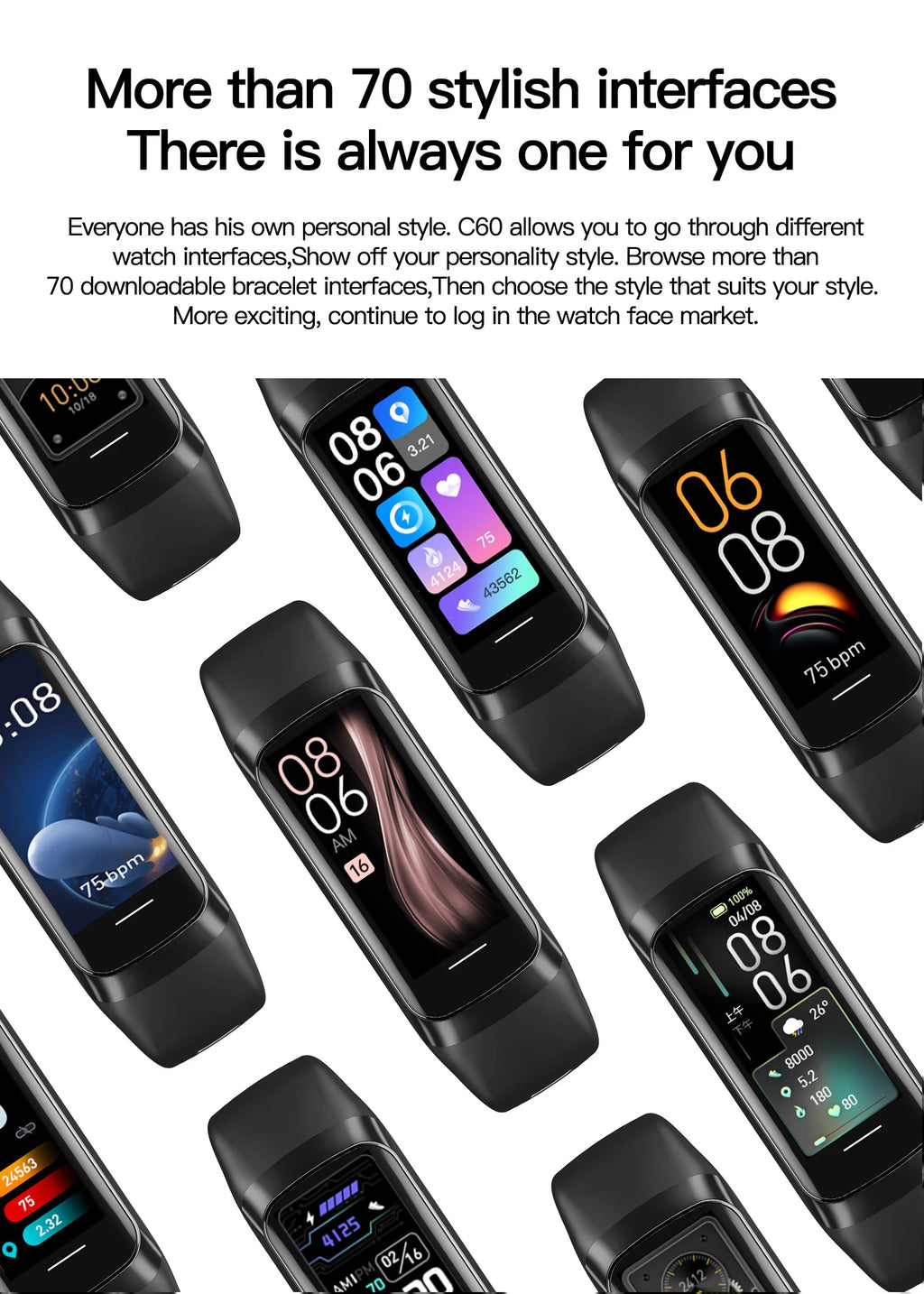 NexWatch C60 AMOLED - Montre Connectée Température Corporelle & Sport 3ATM