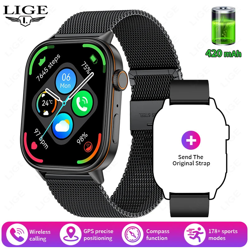 NexWatch LIGE 2026 - Montre Connectée GPS Écran HD 2,01" IP68 Appels Bluetooth
