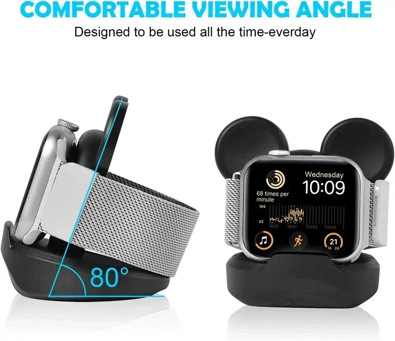 Station de Charge Silicone NexWatch - Apple Watch Série 2 à 10 & Ultra