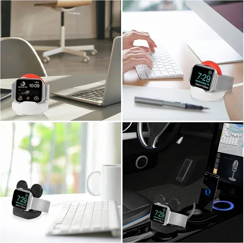 Station de Charge Silicone NexWatch - Apple Watch Série 2 à 10 & Ultra