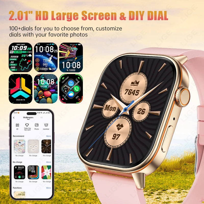 NexWatch LIGE 2026 - Montre Connectée GPS Écran HD 2,01" IP68 Appels Bluetooth