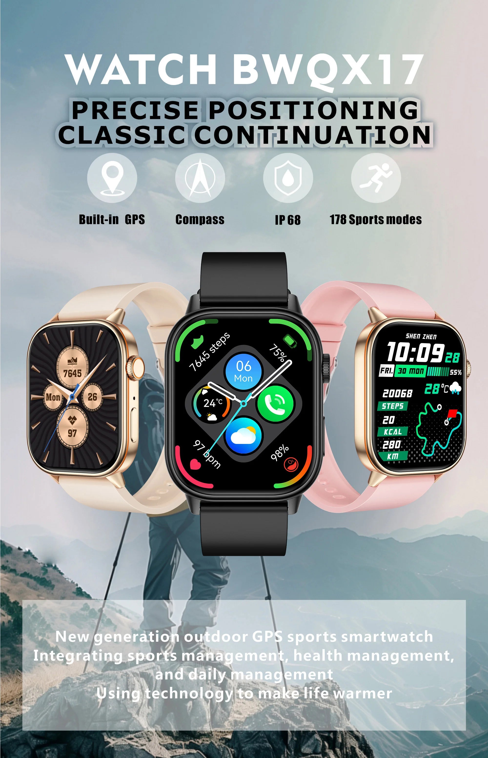 NexWatch LIGE 2026 - Montre Connectée GPS Écran HD 2,01" IP68 Appels Bluetooth