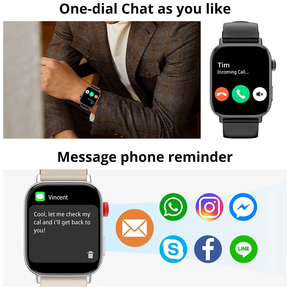 NexWatch C8 Max - Montre Connectée 1,93" HD Appels Bluetooth & Suivi Santé